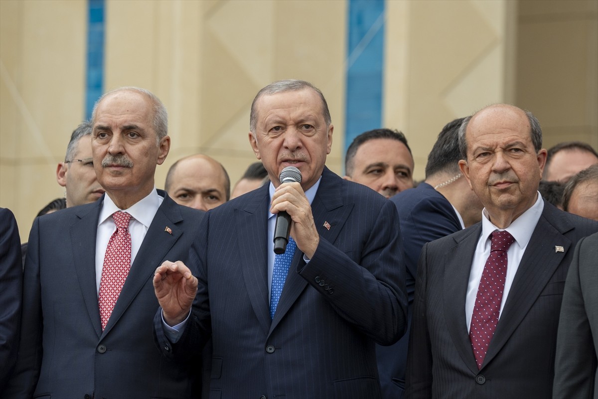 Cumhurbaşkanı Recep Tayyip Erdoğan ve KKTC Cumhurbaşkanı Ersin Tatar, KKTC Cumhurbaşkanlığı...