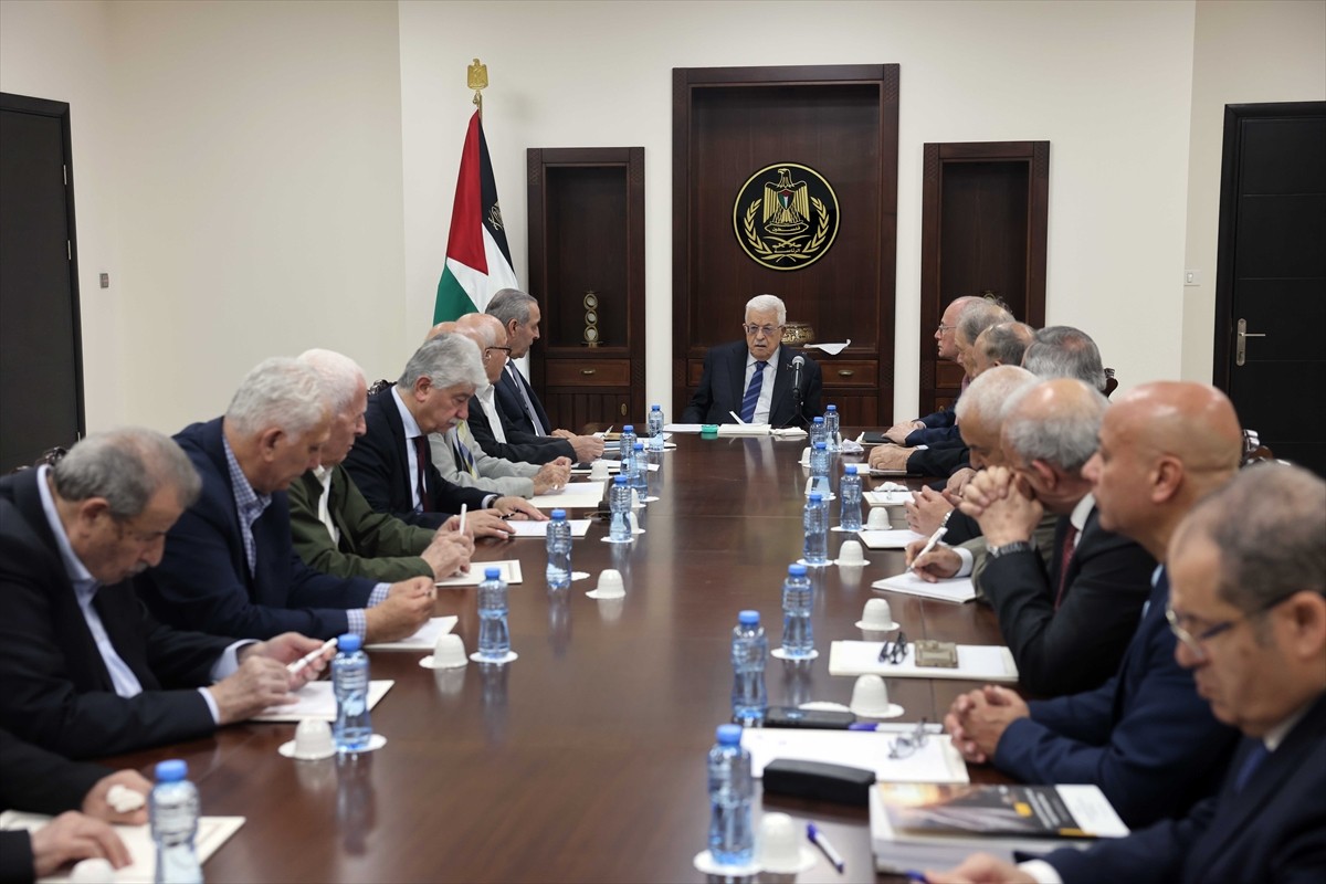 Filistin Devlet Başkanı Mahmud Abbas, Batı Şeria'nın Ramallah kentinde düzenlenen Filistin...