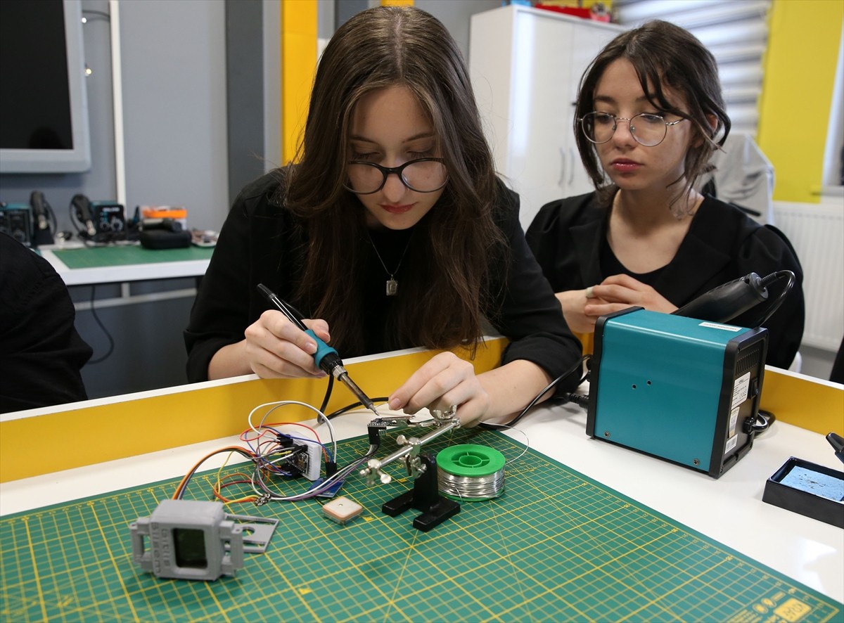 Türkiye'deki depremlerden esinlenen Bitlis Ahmet Eren Bilim ve Sanat Merkezi (BİLSEM) öğrencileri...