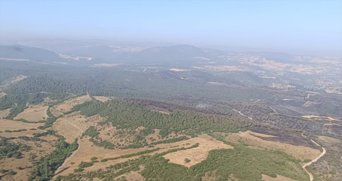  Balıkesir'in Kepsut ilçesinde dün çıkan 2 orman yangını, havadan ve karadan müdahalelerle kontrol...