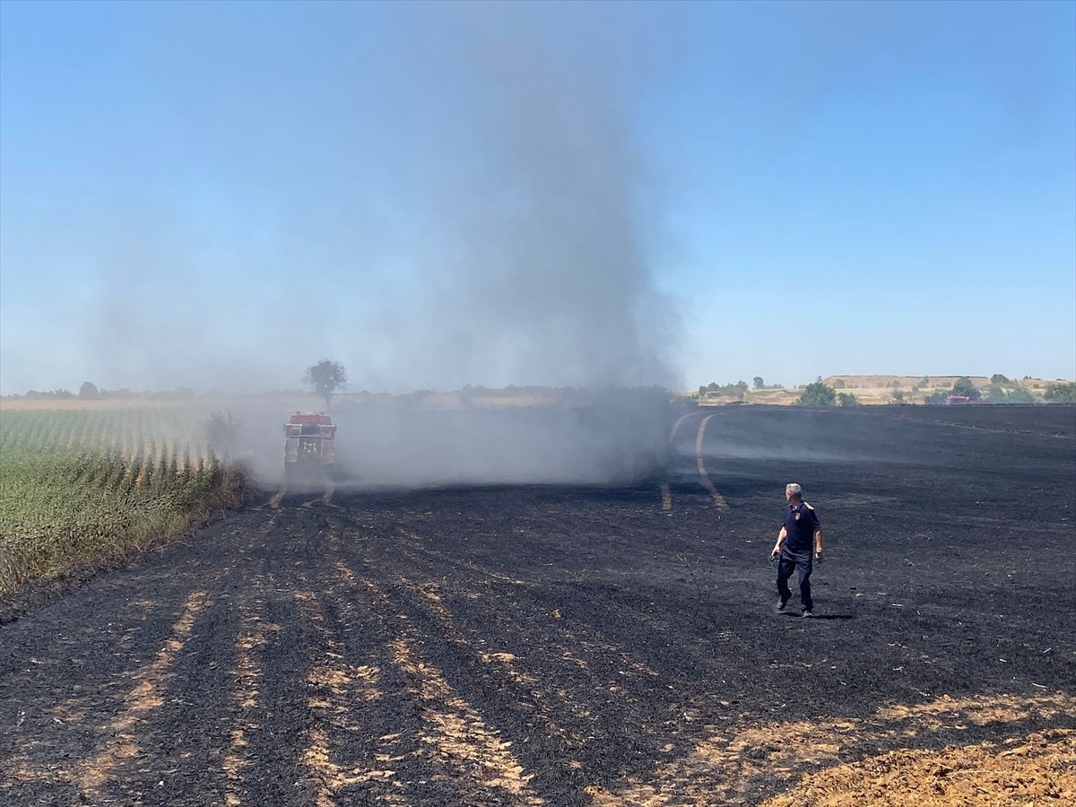 Edirne'nin Keşan ilçesinde buğday tarlasında çıkan yangın itfaiye ekiplerince söndürüldü.
