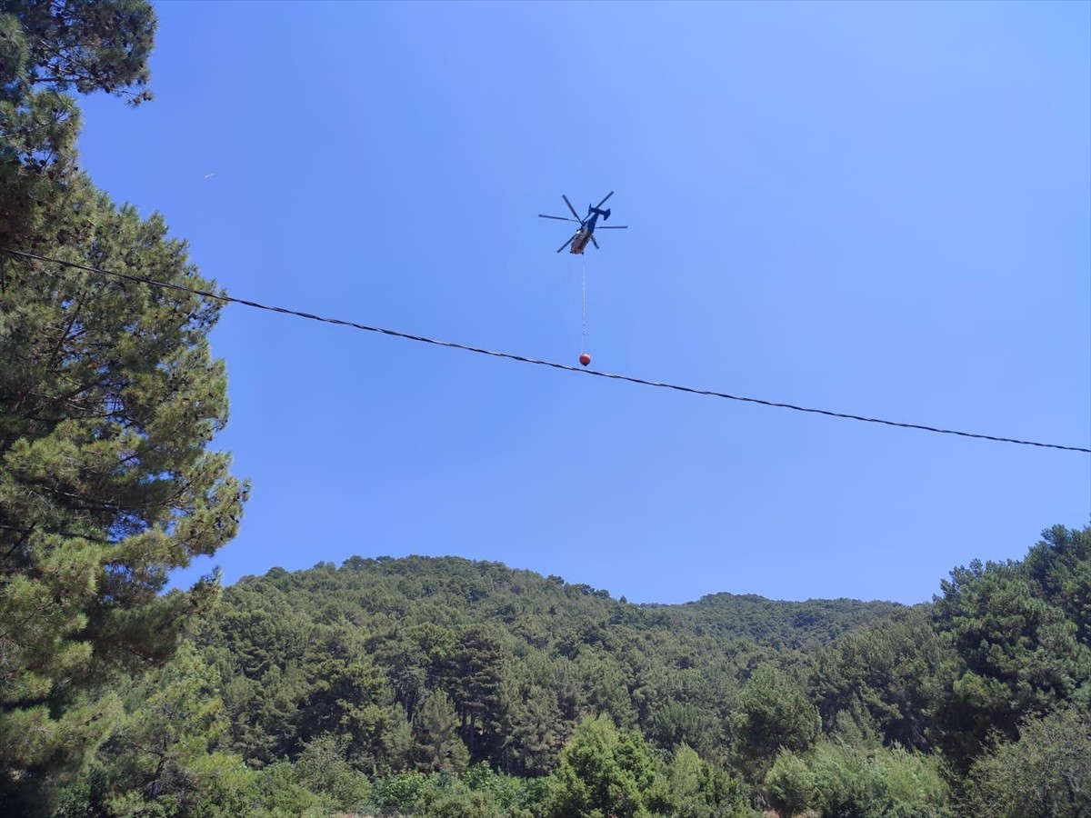 Antalya'nın Kaş ilçesinde ormanlık alanda çıkan yangın havadan ve karadan müdahale ile kontrol...
