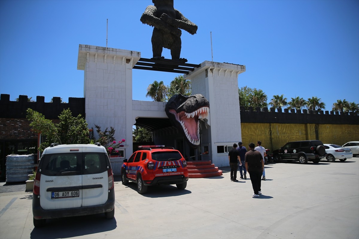 Antalya'nın Manavgat ilçesinde bir kişiyi yaralayan aslanın kaçtığı hayvan parkında denetim...