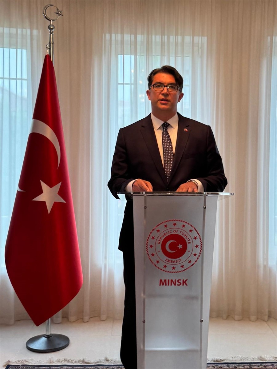 Belarus'un başkenti Minsk'te 15 Temmuz Demokrasi ve Milli Birlik Günü dolayısıyla anma töreni...