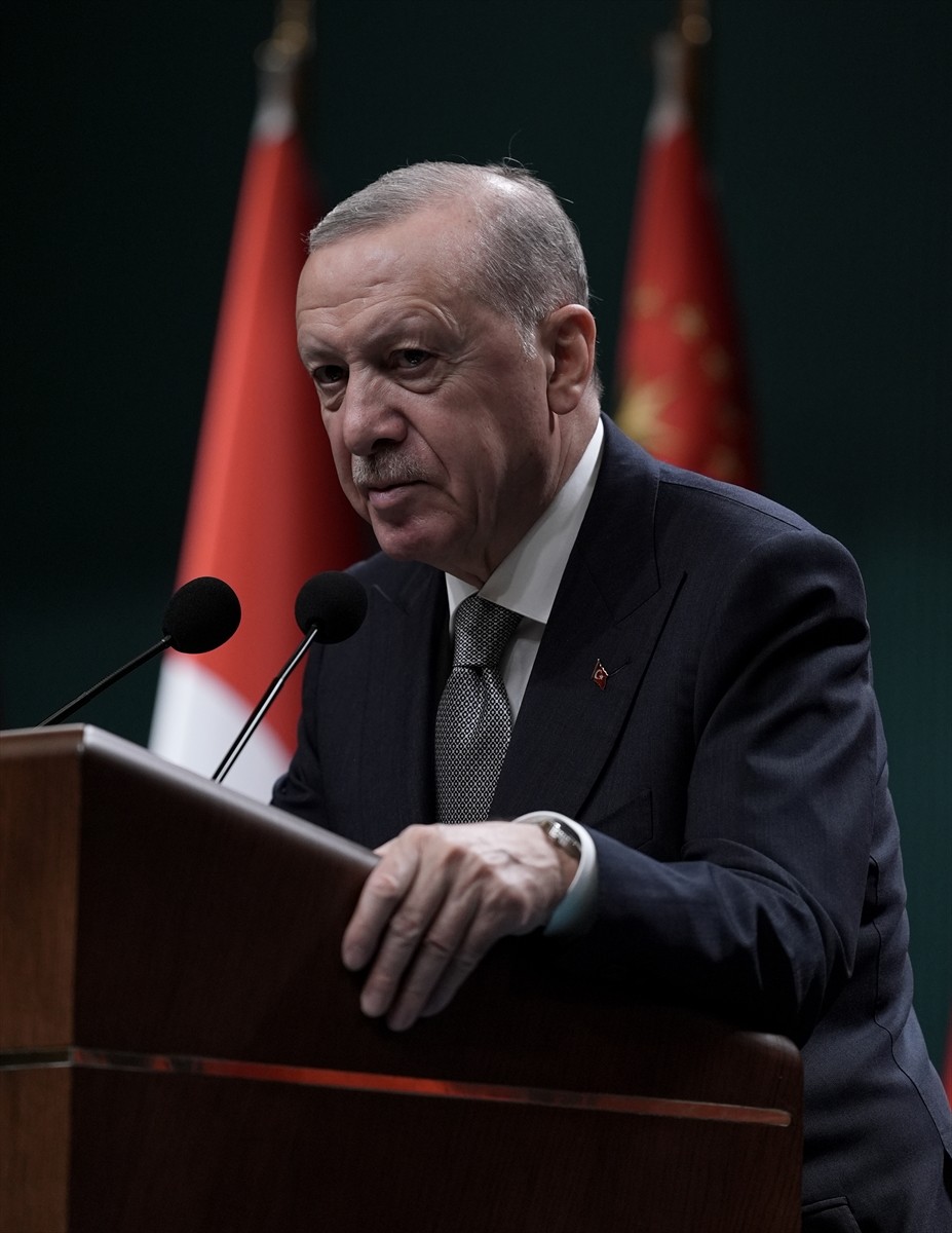 Cumhurbaşkanı Recep Tayyip Erdoğan, Cumhurbaşkanlığı Külliyesi'nde gerçekleştirilen Kabine...