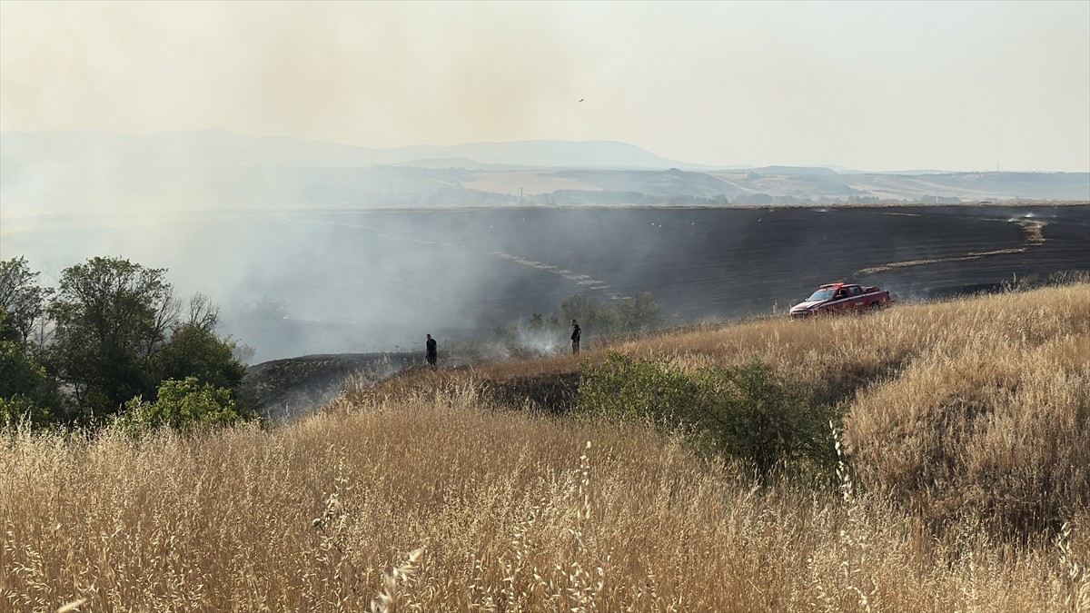 Edirne'de, Değirmenyeni köyünde buğday tarlasında çıkan yangın ekiplerce söndürüldü. Yangında 400...