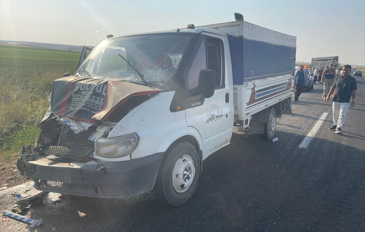 Şanlıurfa'nın Siverek ilçesinde tarım işçilerinin bulunduğu iki kamyonetin çarpışması sonucu 11...