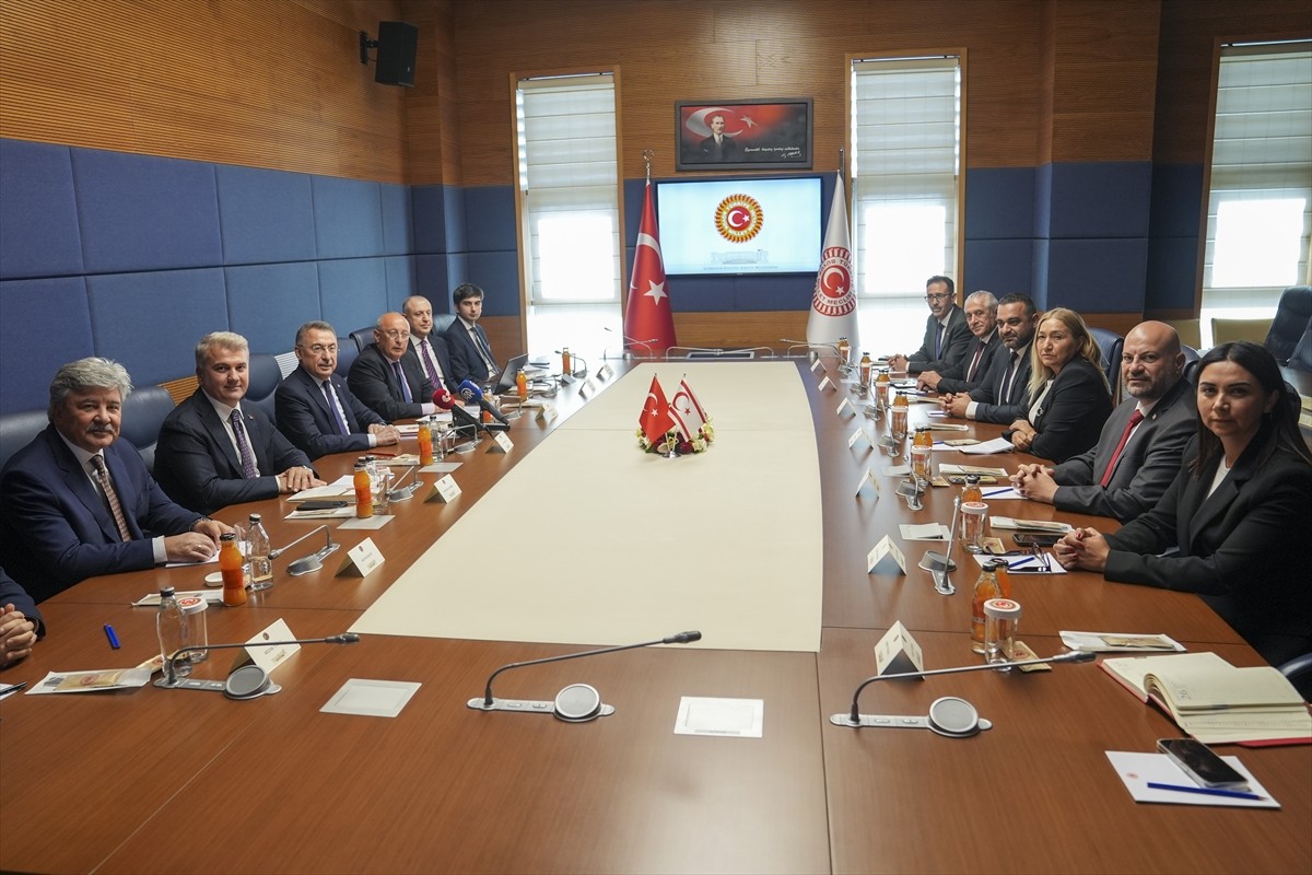 TBMM Dışişleri Komisyonu Başkanı Fuat Oktay (sol 3), KKTC Cumhuriyet Meclisi Hukuk, Siyasi İşler...
