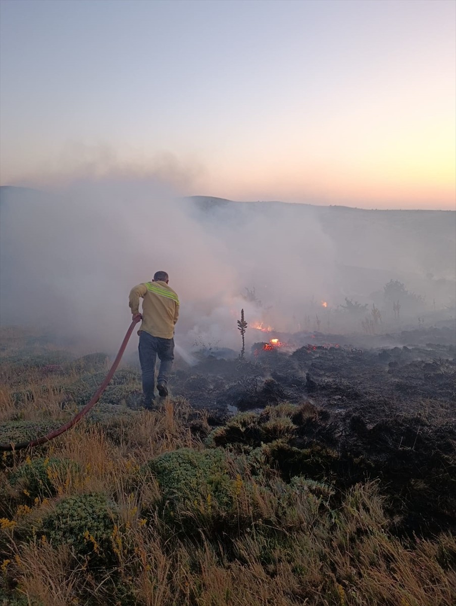 Tokat'ta çıkan anız yangınında yaklaşık 50 dönümlük alan zarar gördü.