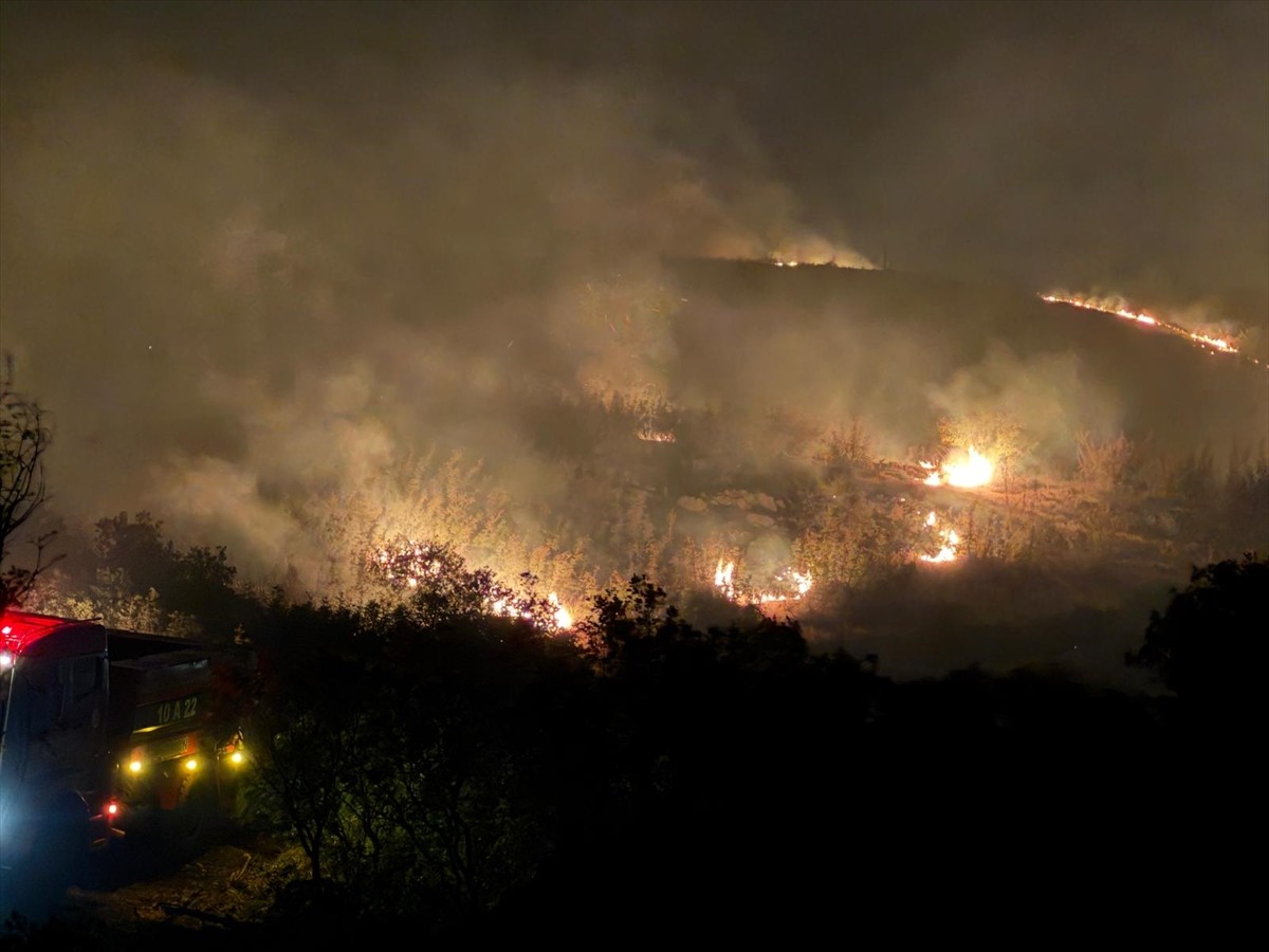 Balıkesir'in merkez Altıeylül ilçesindeki otluk ve makilik alanda çıkan yangın, kontrol altına...