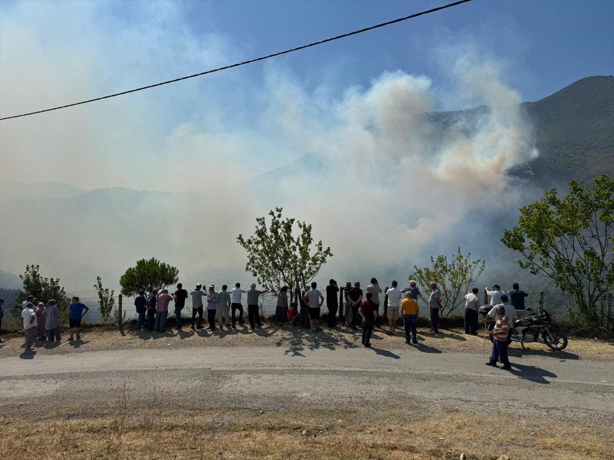 Bartın'ın Ulus ilçesinde ormanlık alanda yangın çıktı. 