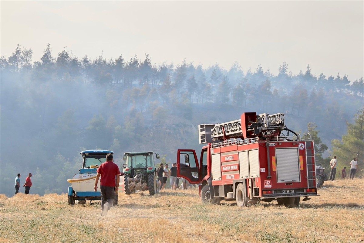 Denizli'nin Pamukkale ilçesinde çıkan orman yangını, havadan ve karadan müdahaleyle kontrol altına...