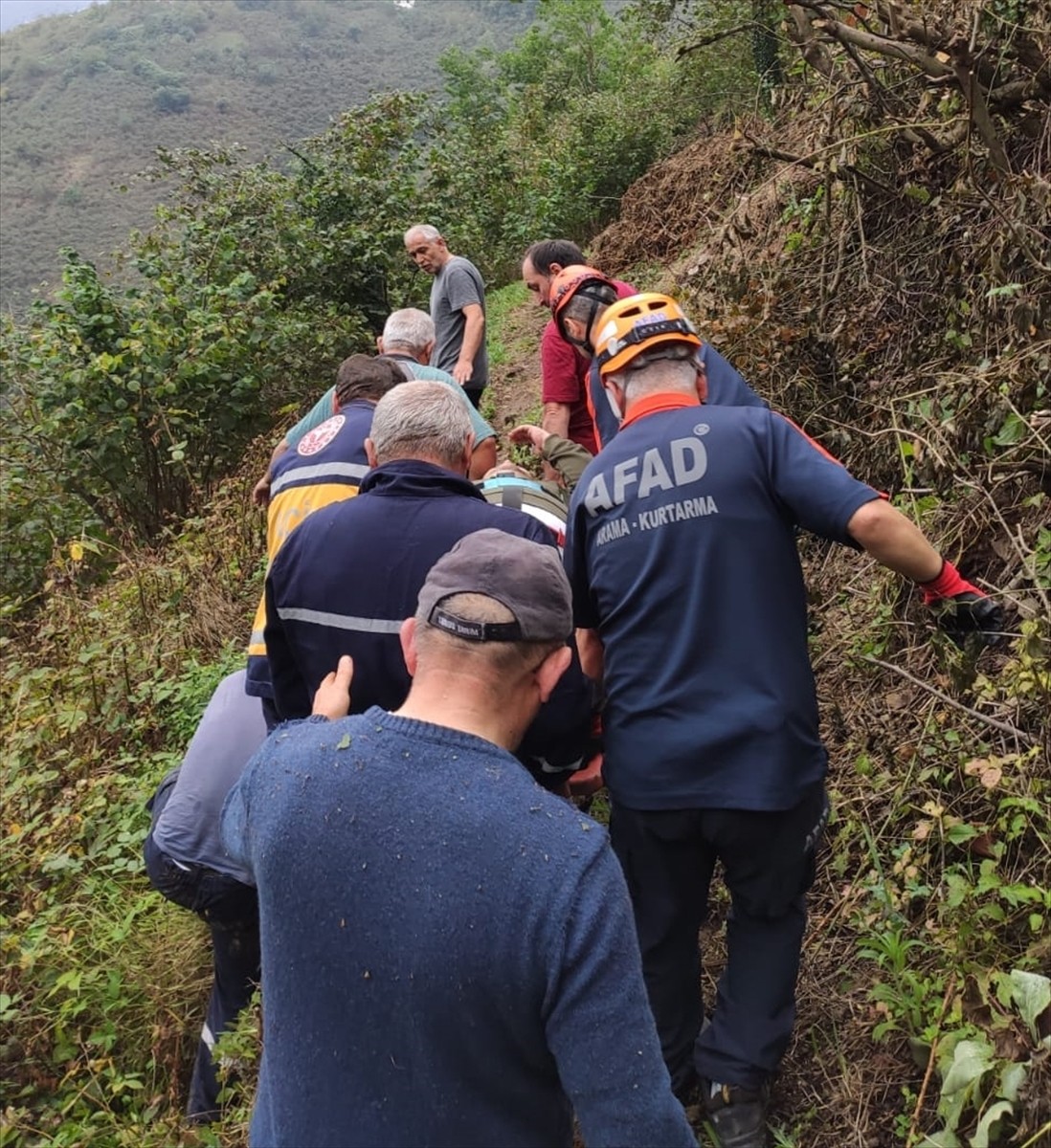 Giresun'un Dereli ilçesinde uçurumdan düşen kişi, kurtarılarak hastanede tedavi altına...
