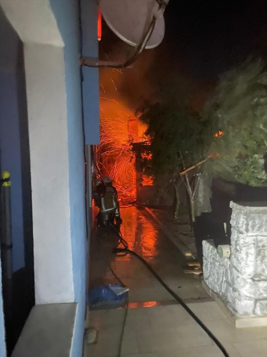 İzmir'in Dikili ilçesi Çandarlı Mahallesi'ndeki Bimeyko Sitesi'nde gece saatlerinde çıkan ve...