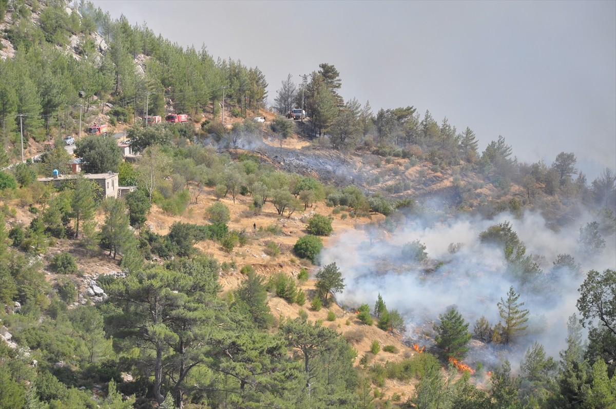 Mersin'in Silifke ilçesinde ormanlık alanda çıkan yangına havadan ve karadan müdahale...