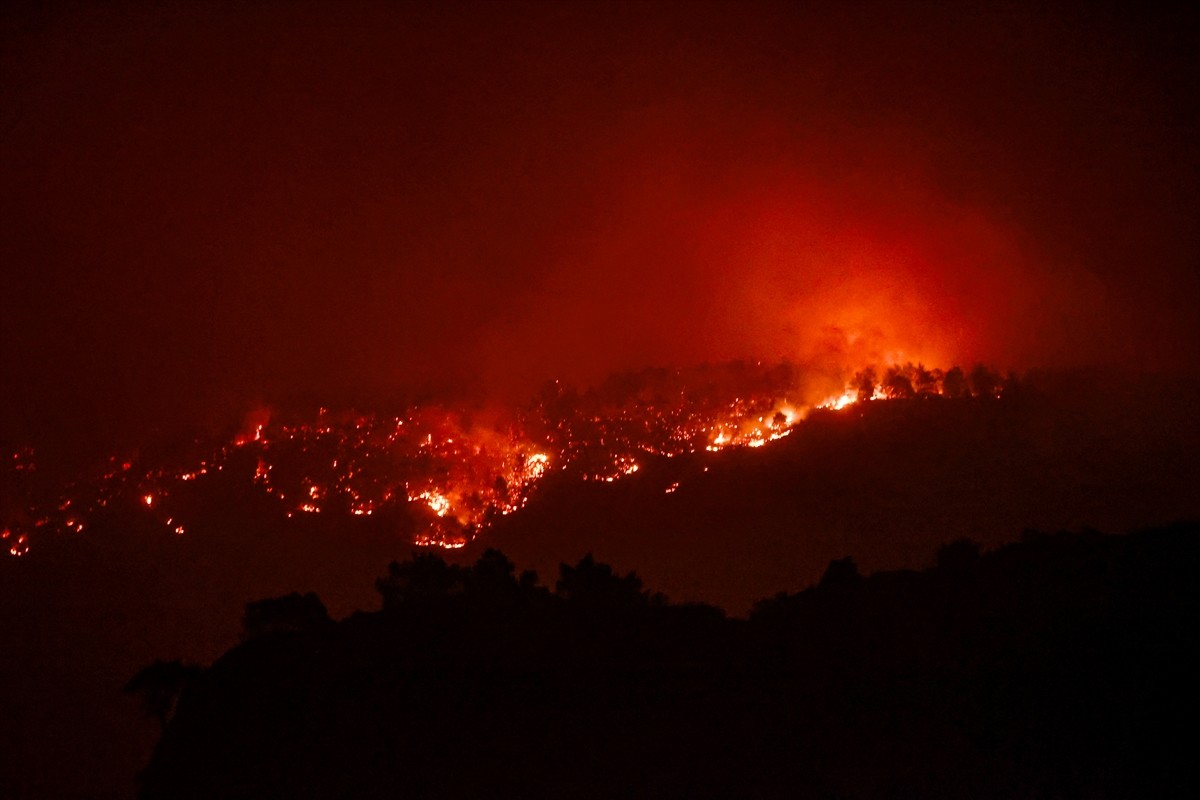 Mersin'in Silifke ilçesinde ormanlık alanda çıkan yangına müdahale ediliyor. 