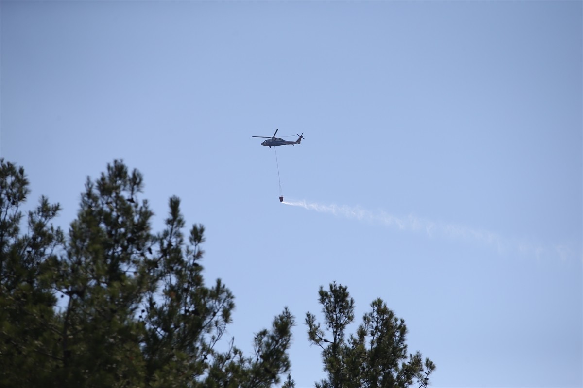 Sinop'un Durağan ilçesindeki orman yangınına ekipler havadan ve karadan müdahale ediyor. 