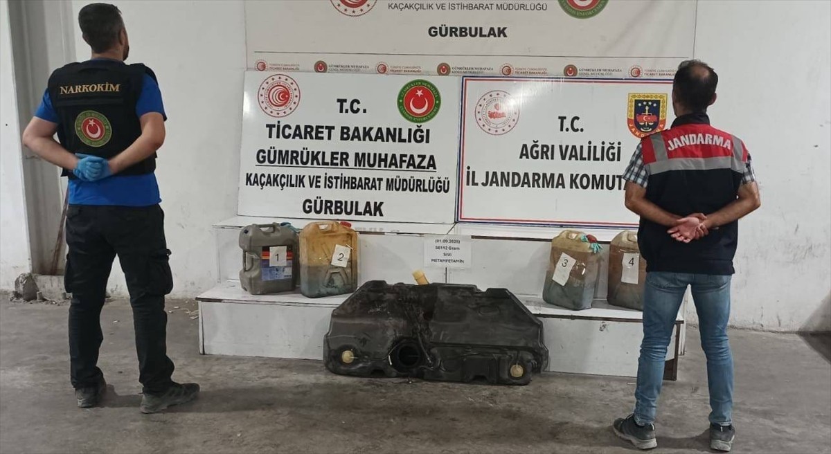 Ağrı'da tırın yakıt deposunda 56 litre 112 mililitre sentetik uyuşturucu ele geçirildi, 1 şüpheli...