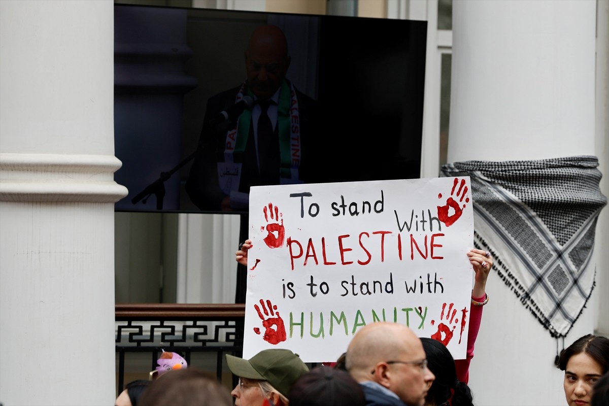 Rusya’nın başkenti Moskova'da, İsrail'in katliamlarına karşı Filistin halkına destek amacıyla...