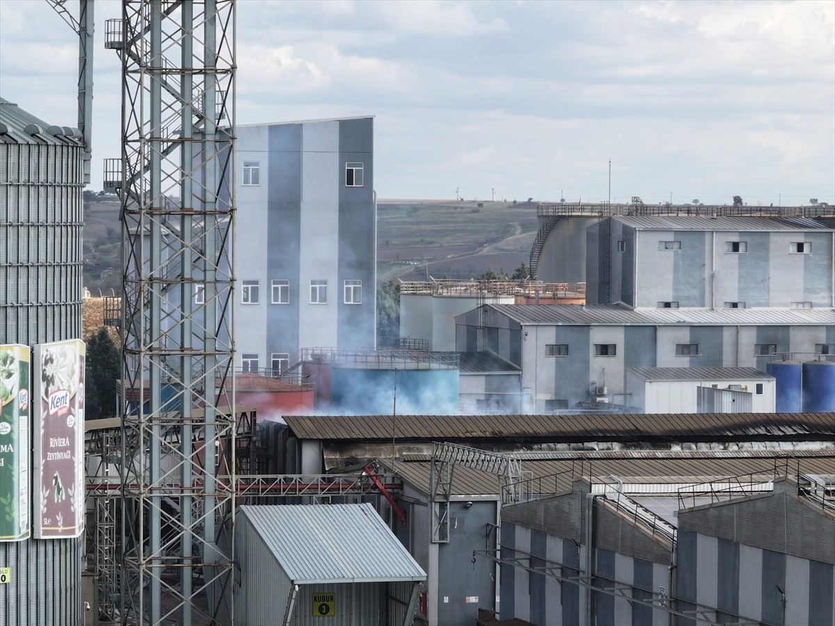 Edirne'de sıvı yağ üreten bir fabrikanın küspe sıkıştırma makinesinde meydana gelen patlama...